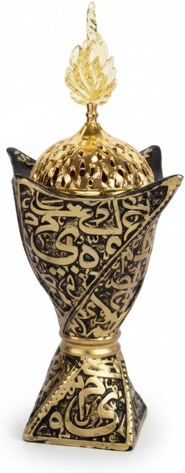 Bakhoor Burner, Charcoal Incense Burner, Frankincense Resin Incense Burner, Incense Burner for Yoga, Spa Aromatherapy，Office & Home Decor Gifts (Black-style2)