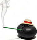 Handmade Stone Figure Stick & Reflux Incense Burner, Aromatherapy Diffuser for Home Decor, Meditation & Relaxation(Black)