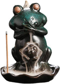 Creative Frog Shape Series Backflow Incense Burner Smoke Waterfall Lotus Ceramic Aromatherapy Incense Holder Handicraft Home Decoration Ornaments (No Say)