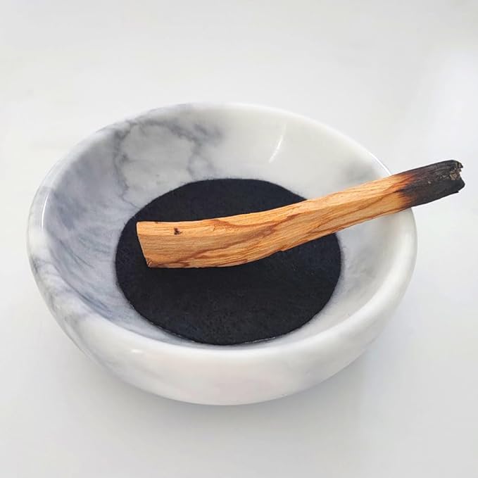 Handmade Natural Marble Incense Holder 9 Hole Ash Catcher Tray for Incense Sticks, Palo Santo & Sage | Spiritual Home Decor Gift for Yoga, Meditation (Pale)