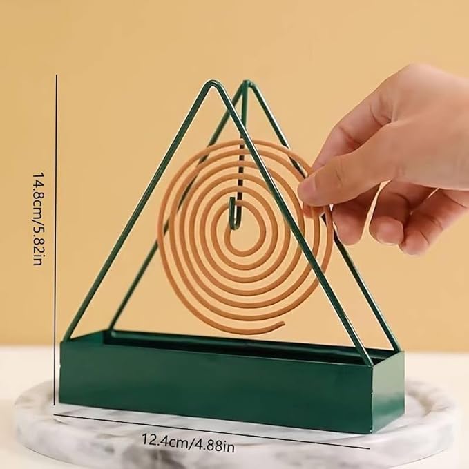 Designer Portable Iron Mosquito Coil Holder with Handle - Fireproof Material Incense Holder