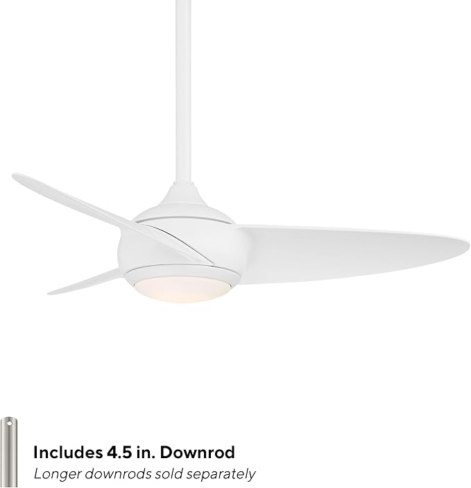 WAC F-094L-MW Loft 38" Outdoor Ceiling Fan with LED Lights and Remote, Matte White