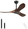 42'' Outdoor Ceiling Fan no Light,Solid Wood Ceiling Fan with Remote Control,Quiet and Reversible DC Motor with Large Airflow for Living Room,Patios,Gazebo (dark walnut)
