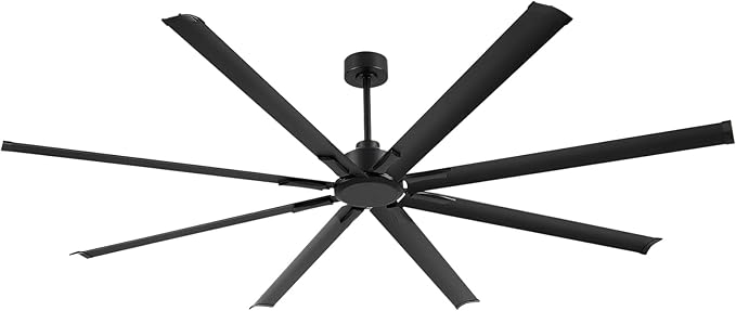 96-inch industrial ceiling fan, 6-speed garage ceiling fan with remote control, 8 aluminum blades, large ceiling fan with a quiet reversible DC motor suitable for garages, gyms, and offices.