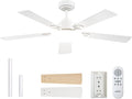 addlon Ceiling Fans with Lights, 52 inch White Ceiling fan with Light and Remote Control, Reversible, 3CCT, Dimmable, Noiseless, Small Ceiling Fan for Bedroom, Farmhouse, Indoor/Outdoor Use