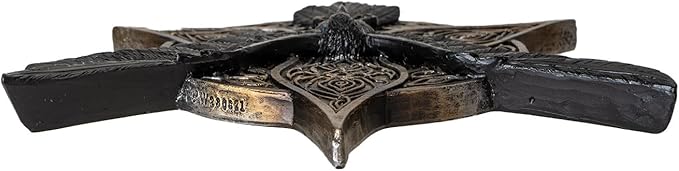 Pacific Giftware Raven Incense Burner Decorative Celtic Knotwork Design with Resin Wings and Intricate Details Ideal for Aromatherapy and Home Decor 5.71" Long