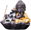 Creativity Lotus Backflow Incense Burner Smoke Waterfall Buddha Incense Aromatherapy Stick Holder Craft for Yoga Room/Office/Home Decor (B)