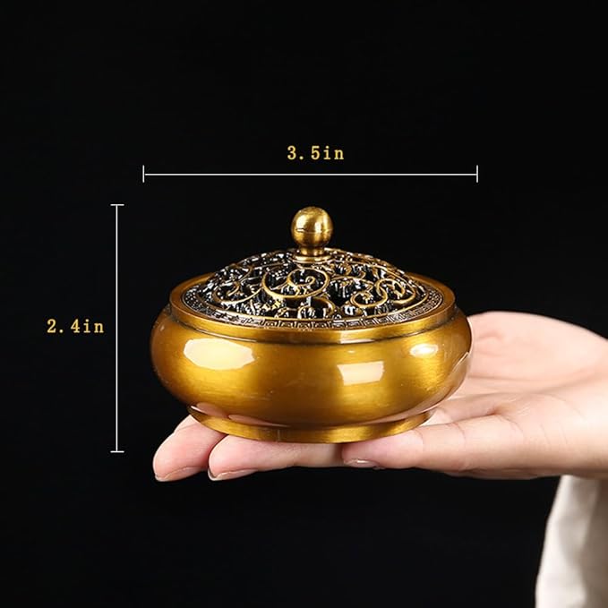 Vintage Metal Coil Incense Burner, Incense Holder for Sticks/Coil Incense/Incense Cones-Ash Catcher