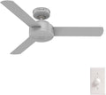 Hunter Presto, Indoor, Ceiling Fan, No Light, Modern, 44 inch, Dove Grey | Standard Mount, Wall Control, 3 Blades, For Bedroom, Living Room, Kitchen, 52384