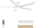 DAMINY 52 inch White Ceiling Fans with Lights,5 Blades,3CCT, Low Profile,Remote Control,for Bedroom, Kitchen,Living Room,Indoor/Outdoor Use,Flush Mount