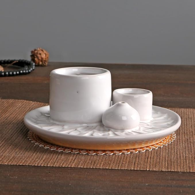 Comeon Ceramic Incense Stick Holder,Home Yoga 3 in 1 Incense Burner Sage Holder for Burning