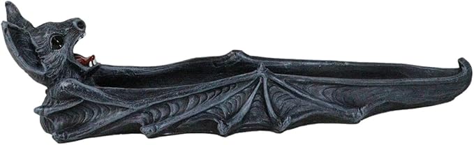 Ebros Gift Gothic Gargoyle Cathedric Bat Vampire Incense Stick Holder with Celtic Knotwork Figurine Halloween Macabre Halloween Metaphysical Accent