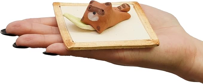 Charming Animal Series Ceramic Incense Holder, Japanese Pottery, Perfect for Relaxation and Concentration, Made in Japan (Raccoon Dog)