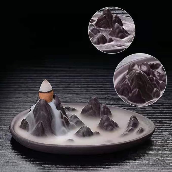 Ornaments Incense Burner, Ceramic Backflow Censer, Backflow Aromatherapy Incense Censer Holder for Home Reading Room Ornaments