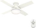 Hunter Dempsey, Outdoor or Indoor, Ceiling Fan, Quiet, 44 inch, Fresh White