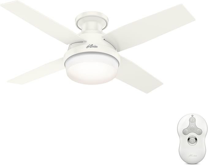 Hunter Dempsey, Outdoor or Indoor, Ceiling Fan, Quiet, 44 inch, Fresh White