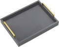 40cm x30cm Serving Trays with Handles, Grey Decorative Serving Tray, Ottoman Trays, Living Room, Bathroom, and Outdoors Decorative Trays (Charcoal)