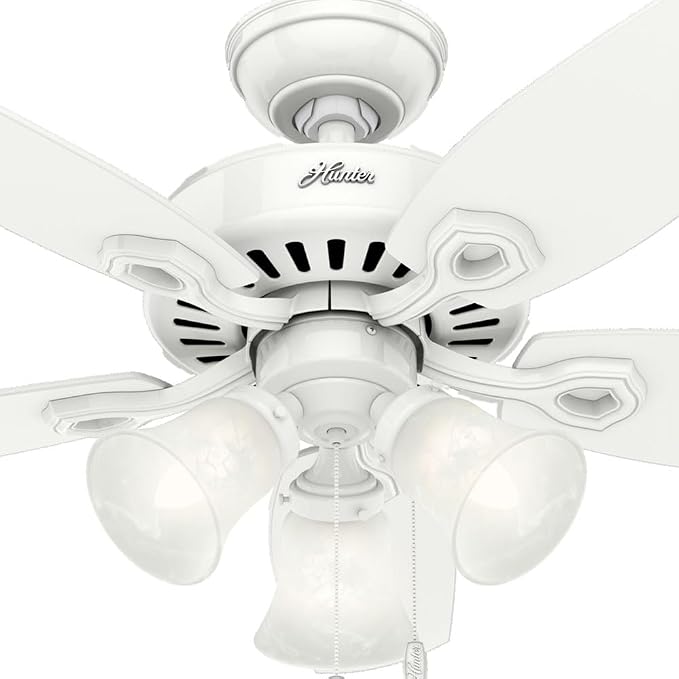 Hunter Builder, Indoor, Ceiling Fan, with LED Lights, 42 inch, Snow White