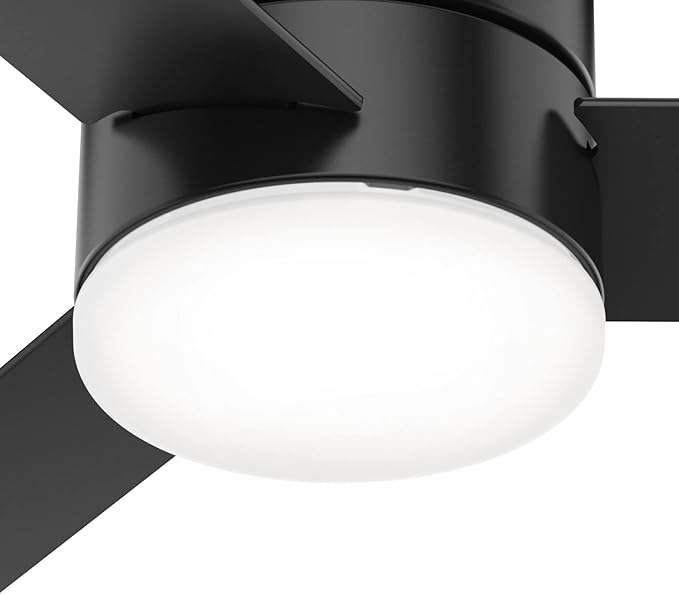 Hunter Minimus, Indoor, Ceiling Fan, with LED Light, 52 inch, Matte Black