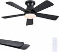 41" Modern Black Low Profile Ceiling Fans with Lights and Remote | Flush Mount ,Super Large Airflow with 6 Wind Speeds, Reversible, Dimmable 3 CCT LED, 30W DC Motor,Suits for Bedroom Kidsroom