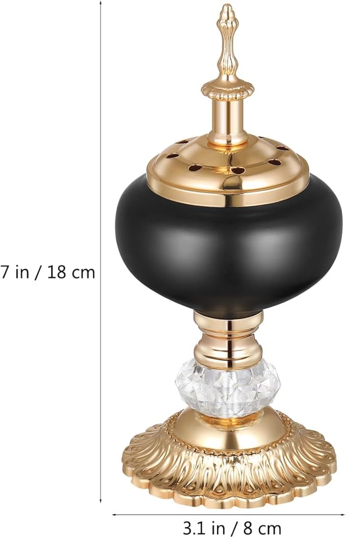 PRETYZOOM European Style Incense Burner Candlestick 3.14×3.14×7.08In Resin Aromatherapy Holder – Air-Purifying for Meditation & Stress Relief – for Home, Office, Yoga Room, Zen Space