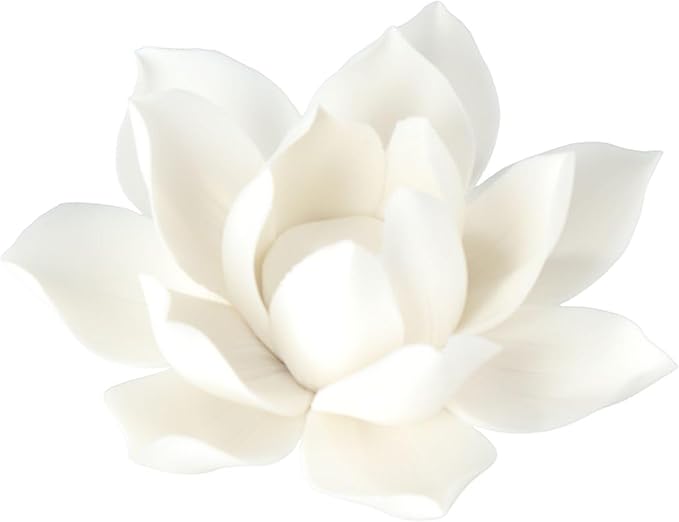 Leadigol White Lotus Incense Holder,3.9 Inch Ceramic White Lotus Incense Burner,Ceramic Flowers Stick Incense Burner Holder,for Home Decor