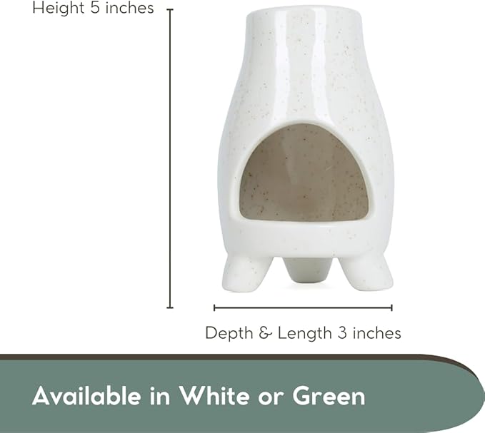 Mini-Chiminea Palo Santo Holder, Handcrafted Ceramic Incense Holder Burner and Ash Catcher for Palo Santo Sticks or Incense, Unique Home Decor (White)