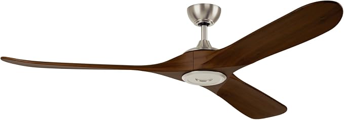 KICHLER Mylo 70 in Modern Ceiling Fan with Light, Brushed Nickel with Natural Walnut Wood Blades, 6-Speed Remote Control and Satin Etched Cased Opal Glass, 310570NI