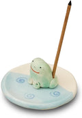 Charming Animal Series Ceramic Incense Holder, Japanese Pottery, Perfect for Relaxation and Concentration, Made in Japan (Frog)