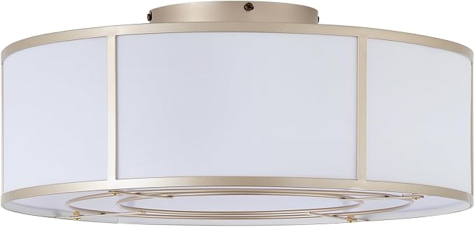 hummingbird 20inch Low Profile Caged Ceiling Fans with Lights, Flush Mount Ceiling Fan with Lights and Remote, Bladeless Modern Enclosed with 6 Speeds for Bedroom, Kitchen, Gold