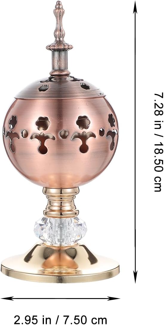 PRETYZOOM Wrought Iron Incense Burner 7.28In Tall Hollow-Out Metal Candle Stand – Heat-Resistant for Safe Incense Burning – for Home, Yoga Studio, Meditation Room