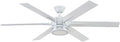 Honeywell Ceiling Fans Kaliza Modern 56 Inch Ceiling Fan with Light, Remote Control Fan, LED Indoor Fan with 6 Blades, Gray Wash and White Blade Finish Options, White (51477-01)