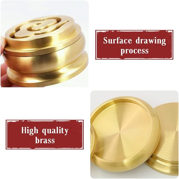 3 in 1 Mini Brass Incense Burner and Ash Press - Incense Making Tool Kit for DIY Fragrance Accessories - Jade