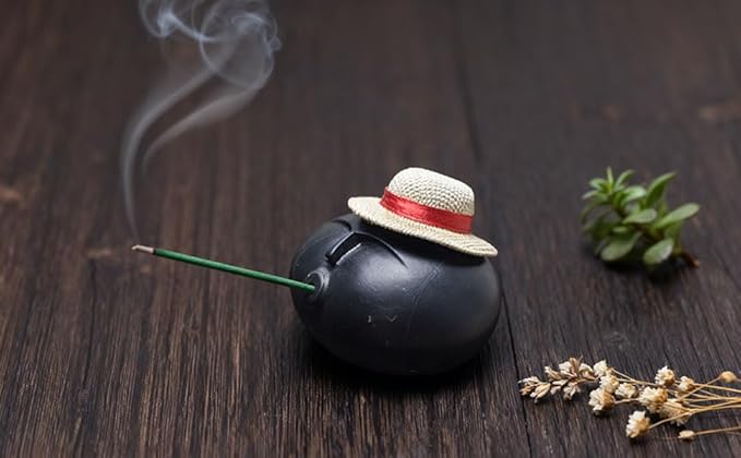 Handmade Stone Figure Stick & Reflux Incense Burner, Aromatherapy Diffuser for Home Decor, Meditation & Relaxation(Black)