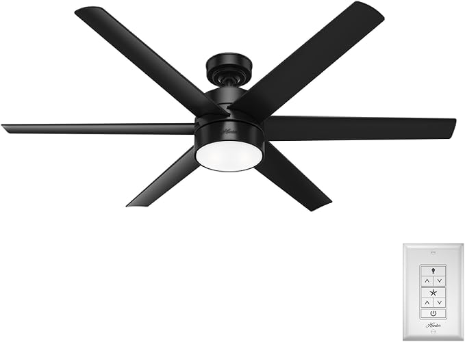 Hunter Solaria, Outdoor or Indoor, Ceiling Fan, Quiet, 60 inch, Matte Black