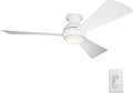 Kichler 330152MWH 54 Inch Sola Ceiling Fan LED, 3 Speed Wall Control Full Function, Matte White Finish with Matte White Blades
