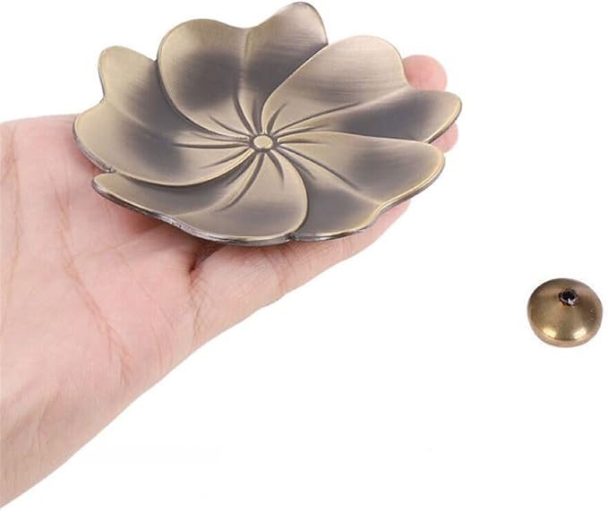 4PCS Lotus Brass Stick Incense Burner Holder,Sandalwood Burner, Stick Censer Household Yoga Studios Buddhism Nasturtium Incense Line Holder