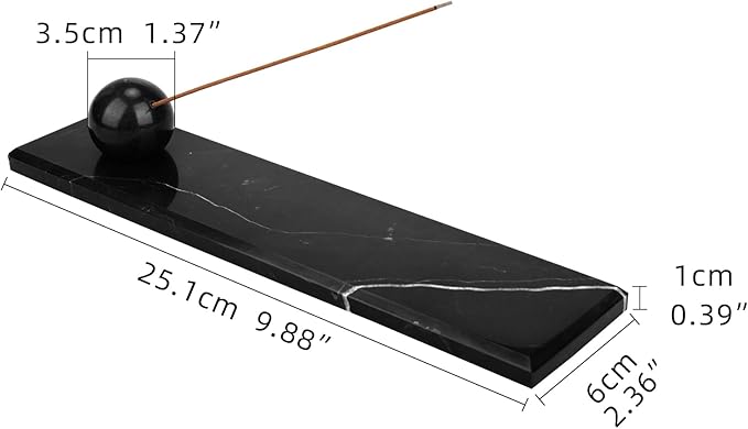 Marble Incense Holder Tray Incense Burner Modern Minimalist Home Deco and Desk Incense Holder for Sticks (White Black)