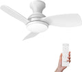 Consciot Ceiling Fan With Lights 30 Inch, Kids Ceiling Fan White Modern, Flush Mount, Reversible Quiet DC Motor, 6 Speed, Dimmable, Kitchen Bedroom Patio