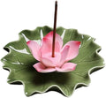 CREATCABIN Lotus Ceramic Incense Holder Incense Burner Stick Detachable Ash Catcher Lotus Leaf Burners Tray for Sticks Home Yoga Teahouse Zen Buddhist Altar Purify Spiritual Supplies Hot Pink 3.54in