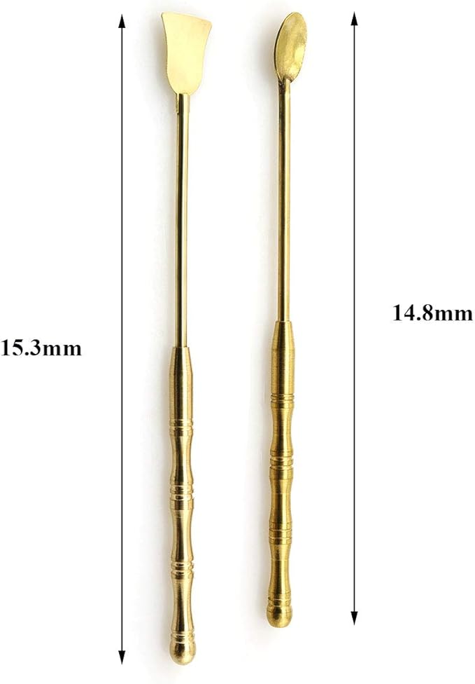 heyous 2IN1 Incense Tools Set Incense Equipment Copper Spoon and Shovel for Incense Burner Yoga Meditation Room