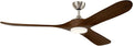 KICHLER Mylo 70 in Modern Ceiling Fan with Light, Brushed Nickel with Natural Walnut Wood Blades, 6-Speed Remote Control and Satin Etched Cased Opal Glass, 310570NI