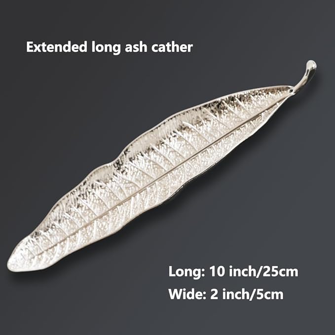Leaf and Snail Incense Burner, Incense Holder Set Incense Ash Catcher, Incense Sticks Holder for Meditation Room, Yoga, Home, Office (Silver)