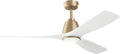 Kichler 54" Volos II 3 Blade Ceiling Fan in Champagne Bronze with Matte White Blades, Easy-to-Install AC Motor, Downrod, 300054-CPZ