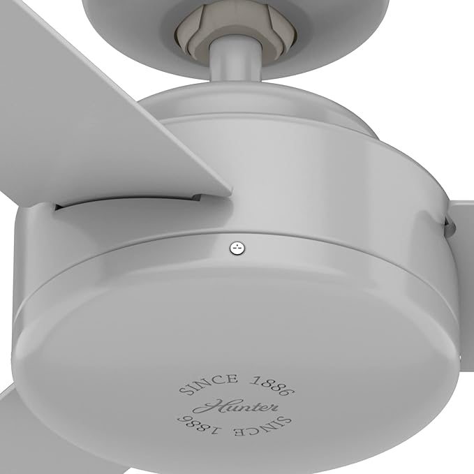 Hunter Presto, Indoor, Ceiling Fan, No Light, Modern, 44 inch, Dove Grey | Standard Mount, Wall Control, 3 Blades, For Bedroom, Living Room, Kitchen, 52384