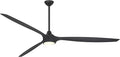MINKA-AIRE F763L-CL/SSB Pierce 84" 3-Blade LED Smart Ceiling Fan - Coal and Shou Sugi Ban Finish Blades with Etched Lens