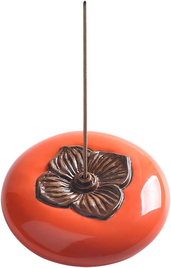 Incense Holder Orange Persimmon Tray for Incense Stick Set for Office Yoga and Livingroom Decorate Home 3Pc (3)