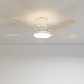 Ceiling Fans with Lights,52 inch,Nightlight,Quiet,Reversible Motor,6 Speeds,Timer, Low Profile Ceiling Fan for Bedroom,Living Room,Indoor/Outdoor Use(White)