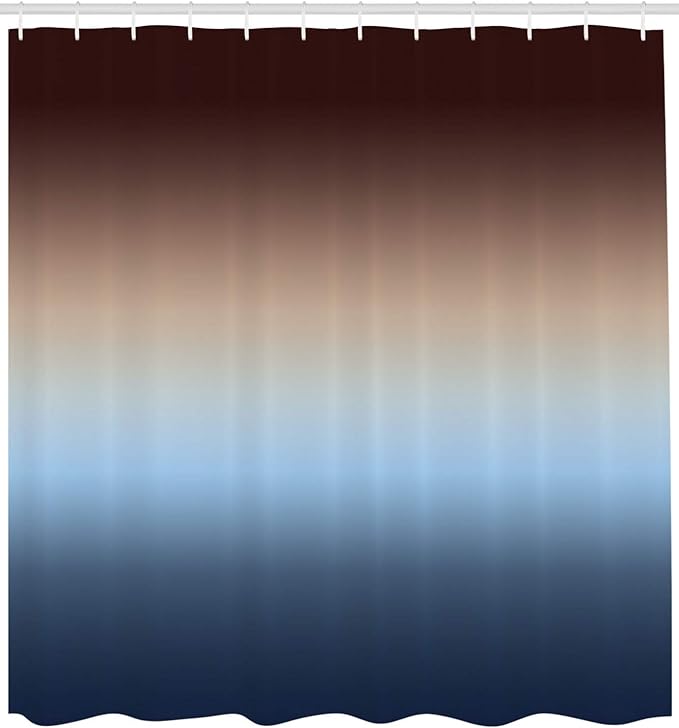 Ambesonne Ombre Shower Curtain, Arrangement with Gradual Color Change Modern Ornamentation Abstract Illustration, Cloth Fabric Bathroom Decor Set with Hooks, 69" W x 75" L, Blue and Brown