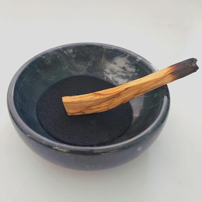 Handmade Natural Marble Incense Holder 9 Hole Design Ash Catcher Tray for Incense Sticks, Palo Santo & White Sage | Durable Home Decor Gift for Meditation, Yoga (Black)